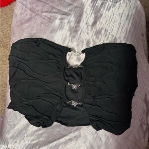 Elegant Black Strapless Top